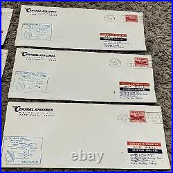 1953 Central Airlines Stillwater First Flight Am81 Lot Of 10 Covers