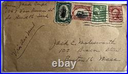 1954 Us Cover With Unusual Use Of Stamps #294, 295, 319 & 839 During Timeframe