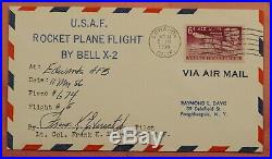 1956 Rocket Mail Signed Flown On Bell X-2 Plane Ez# 79c1 Rare Ex Al Barnes
