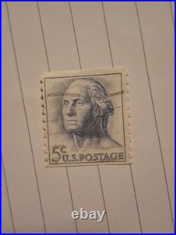 1962 George Washington 5 Cent U. S Postage Stamp Blue/Grey Rare