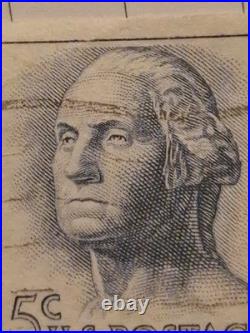 1962 George Washington 5 Cent U. S Postage Stamp Blue/Grey Rare