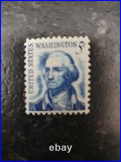 1967 GEORGE WASHINGTON 5 CENT BLUE Stamp Vintage Rare