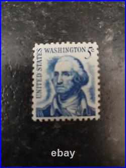 1967 GEORGE WASHINGTON 5 CENT BLUE Stamp Vintage Rare