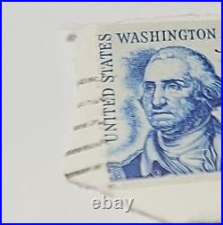 1967 US 5 Cent George Washington Stamp Blue On Post Rare Vintage
