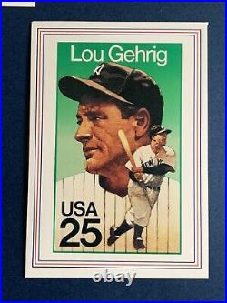 1989 Usps Baseball Legends Stamp Cards Babe Ruth, Gehrig, Clemente ...