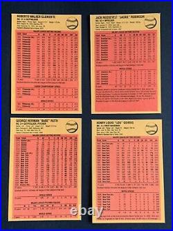 1989 Usps Baseball Legends Stamp Cards Babe Ruth, Gehrig, Clemente, Robinson
