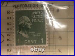 2-! 1938 George Washington One Cent Stamp 1 Unused 1- Used