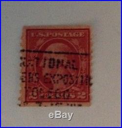 2 CENT GEORGE WASHINGTON RED LINE POSTAGE STAMP RARE With. USA POSTAGE ON TOP