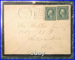 2 Vintage George Washington GREEN One Cent Postage Stamp Used US Postage 1c RARE