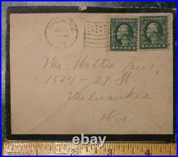 2 Vintage George Washington GREEN One Cent Postage Stamp Used US Postage 1c RARE