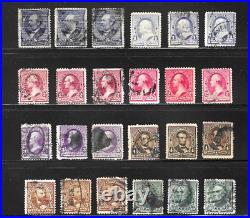 2 pages of US 19th Century Used Lot Scott #26, 65, 94 some faults, mostly sound