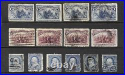 2 pages of US 19th Century Used Lot Scott #26, 65, 94 some faults, mostly sound