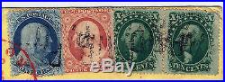 #20, #26, #35 pair on cover, 24 Cent Rate, Indian River ME to Great Britain 1861