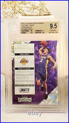 2017-18 Contenders Lonzo Ball Rookie RC Lottery Cracked Ice /25 BGS 9.5 Gem Mint