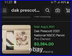2019 Nfl Panini Flawless Dak Prescott Patch/Auto White Box 1/1 Dallas Cowboys