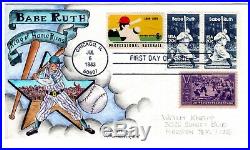 #2046 BABE RUTH with 855 Combo Dorothy Knapp Hand Painted Cachet 1983 FDC