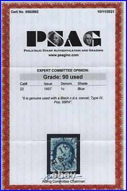 22 Choice XF used neat cancel PSAG cert graded 90 nice color! See pic