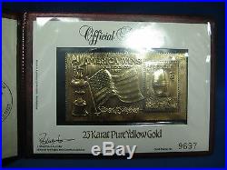 23k gold America's Cup Winner stamp 1987 booklet in folder. Very Collectible