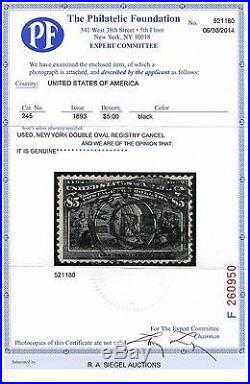 #245 $5 Columbian Vf+ Used With Pf Cert Wlm2400