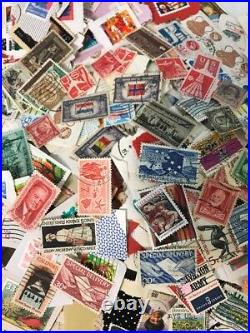 2500+ HUGE LOT USED US POSTAGE STAMPS & Some FOREIGN Envelope Loose Air Mail Set
