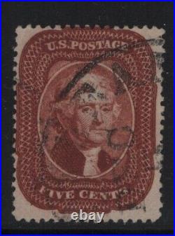 28 F-VF used neat light cancel with nice color cv $ 475! See pic