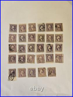 29 Vintage 3 Cent George Washington Purple Stamps