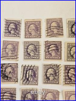 29 Vintage 3 Cent George Washington Purple Stamps