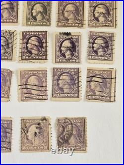 29 Vintage 3 Cent George Washington Purple Stamps