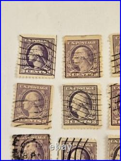 29 Vintage 3 Cent George Washington Purple Stamps