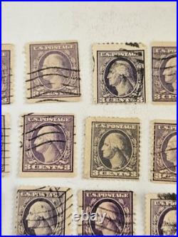 29 Vintage 3 Cent George Washington Purple Stamps