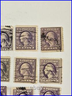 29 Vintage 3 Cent George Washington Purple Stamps
