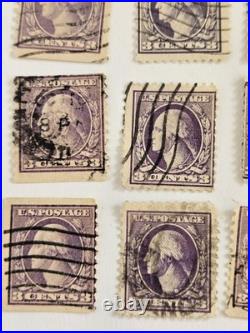 29 Vintage 3 Cent George Washington Purple Stamps