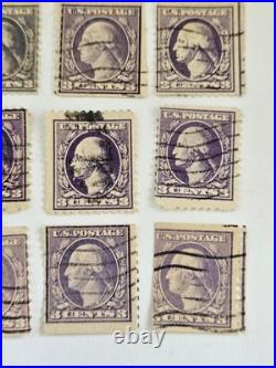 29 Vintage 3 Cent George Washington Purple Stamps