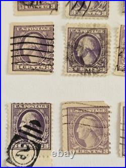 29 Vintage 3 Cent George Washington Purple Stamps