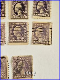 29 Vintage 3 Cent George Washington Purple Stamps