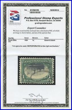#294a PAN-AM VF USED APP LT CNL INVERTED CENTER PAPER SOUND REPERF With PSE WL8171