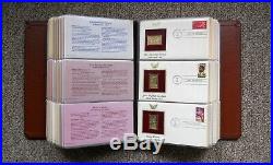 3 Albums Golden Replicas Of United States Stamps 204 Stamps Total 22 K