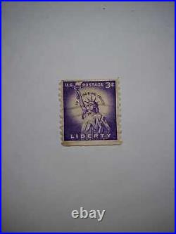3 CENT LIBERTY US POSTAGE STAMP USED RARE! PURPLE LADY STATUE Of LIBERTY