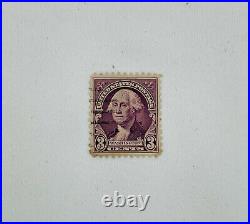 3 Cents George Washington Purple Violet US Stamp Cancelled