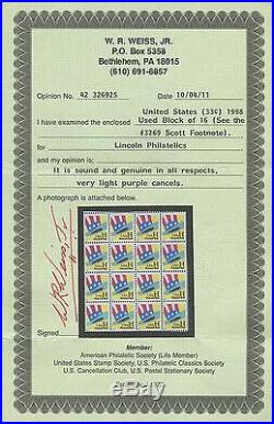 #3269 Xf Used Lt Cnls Unissued Yellow Hat Stamp Blk/16 Cert Wlm588 Gpc17