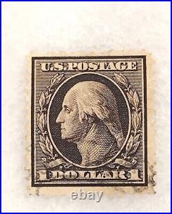 #342 -1909-$1 Washington Postage Stamp Violet Brown Lightly Canceled