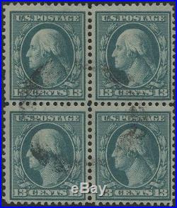 #365 13¢ BLUISH PAPER USED BLK/4 With PF CERT GREAT RARITY CV $17,500 WL8840
