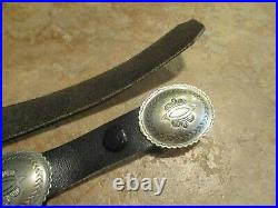39 OUTSTANDING Vintage Navajo Sterling Silver STAMPED DESIGN Concho Belt