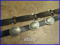 39 OUTSTANDING Vintage Navajo Sterling Silver STAMPED DESIGN Concho Belt