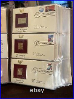 42 Golden Replicas of US Stamps Postal Commemorative Society 22k Gold 1918-1997