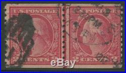 #491 2c 1916 COIL LINE PAIR USED WITH PF CERT (EXT RARE) CV $20,000 WLM8260