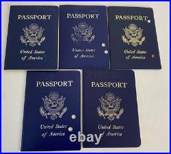5 Vintage 1980s-1990s US United States Passport Lot with Stamps Baby Philippines