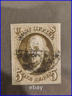 5 five cent 1847 1a United States of America stamp with CERTIFICTE