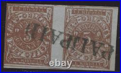 62X4 Confederate States New Orleans Provisional Used Pair of 2 Stamps BX4696