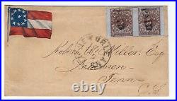 62X4 Pair New Orleans Civil War Confederate Provisional with 11-Star Flag Applied